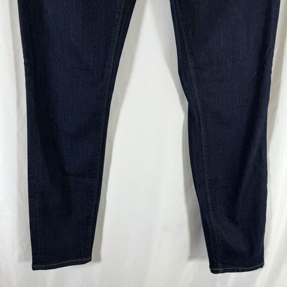 LOFT Curvy Skinny Jeans Women's 0 Dark Wash Blue Denim Low Rise Cotton Blend - Picture 3 of 9